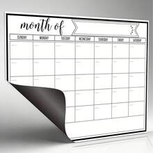 Lịch để tủ lạnh từ tính có thể xóa được, kế hoạch tháng và bảng trắng ghi thực đơn hôm nay dùng cho nhà bếp, văn phòng, tủ lạnh. - Lịch trình hàng tuần một trang đen trắng - Xem 3