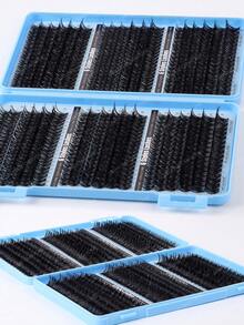 720/684/648pcs Eyelash Glue Set, Create Natural & Voluminous Lashes. D-Curl False Eyelashes, Soft & Fluffy, 9-16mm, Cluster Lashes, Individual Lashes, DIY Eyelash Extension - Baby Blue - View 7