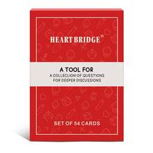 HEART BRIDGE 1PC Deep Conversation Game Cards, Tabletop Game, Party Entertainment Game Activity, Powerful Conversation Interaction Tool. Christmas/Valentine's Day/Halloween, Suitable For Perfect Game Nights | 54 Cards - Red - View 1