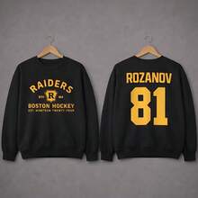 Boston Ra Iders Sweatshirt Rozanov 81 Sweater Heated Inspired Rivalry Hockey Merch Game Changers Book Series Apparel Hockey Romance Tee - 黑色 - 查看 1