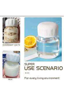 1个/2个装便携式外带玻璃咖啡杯水瓶，带盖牛奶杯饮水杯，耐热茶杯，家用厨房日常密封旅行杯 - 彩色 - 查看 7