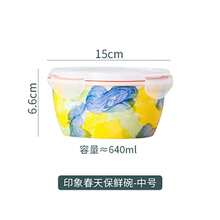 带盖陶瓷食品储存容器，密封午餐盒 - 彩色 - 查看 6