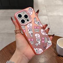 かわいいバニーのスマホケース、 16、15、14、13、12、11 Pro Max、X、XR、XS Max、8、7 Plusに適したマットなアンチドロップバックカバー払いき。 - 半透明のパウダー - チェックする 1