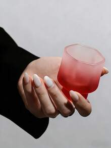 1个迷你扭纹玻璃杯，不对称高品质创意设计茶杯，磨砂表面酒杯，家用茶杯，功夫茶具，派对果汁杯 - 彩色 - 查看 15