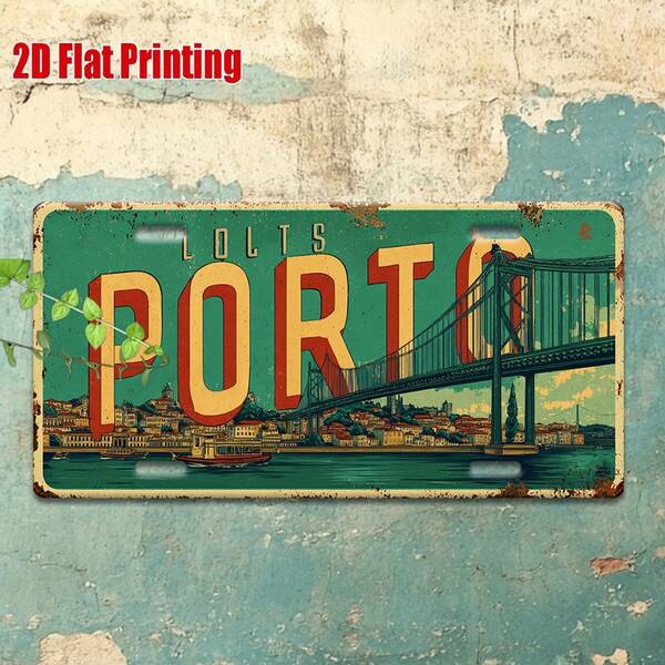 Top PickLocalLicense Plate Cover And Frame, 2D Flat, For Decoration Only, 2D Flat PrinAluminumg, 1pc, Vintage Aluminum Sign, Decorative Plaque & Statues (12.0inch X 5.9inch), 1938.98inch Golden On