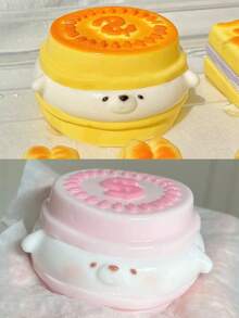 2026新款可爱汉堡熊马卡龙软萌捏捏乐玩具，快速回弹柔软硅胶材质，挤压解压，可爱美观，可作口袋桌面摆件，方便携带，缓解上班族和儿童的焦虑，创意礼物，适合圣诞节/生日/情人节/复活节/儿童节/万圣节/感恩节/开学季等场合 - 彩色 - 查看 2