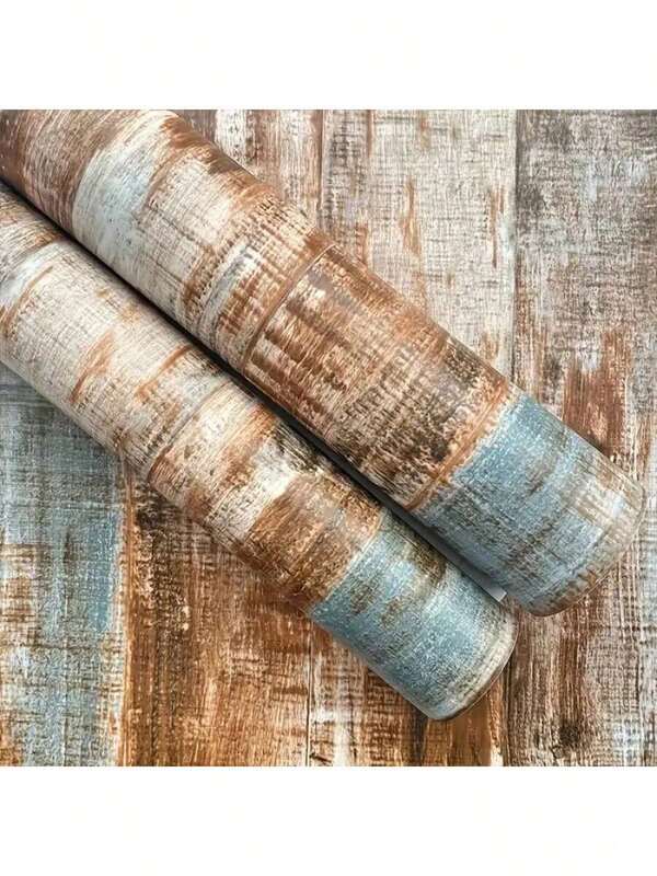 Brown Faux Wood Grain Removable And Peel & Stick Wallpaper, Wood Texture PVC Wallpaper For Kitchen, Bedroom, Living Room, Countertop, Home Decor And Furniture Renovation, Easy To Install DIY, 17.7inX39.3in/118.1in/196.8in