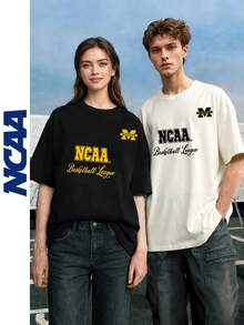 Áo thun ngắn tay unisex đồng bộ cho các cặp đôi, in hình trước và sau, phong cách thường ngày, đường phố, học sinh, phù hợp cho mùa xuân, hè, thu, quà tặng cho bạn trai, bạn gái, chồng, vợ, quà kỷ niệm. - Màu be - Xem 1