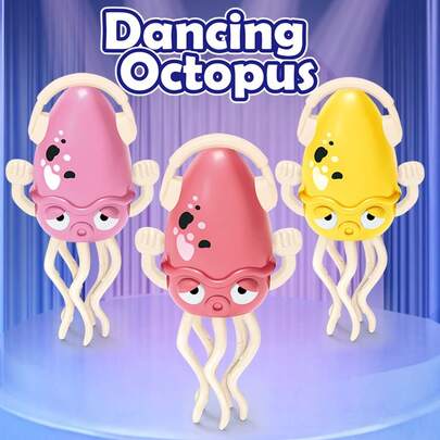 Rolig dansande bläckfiskleksak, söt bläckfiskdesign, högkvalitativ tjock plastkonstruktion, tröghetsdriven, inget batteri krävs, lämplig som högtids-, födelsedags-, alla hjärtans dag-, påskpresent