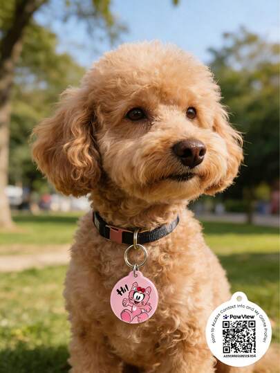 Pet ID Tag, Suitable For Dogs & Cats, Engraved With Pet Name & Phone Number, Protective Scanning Locator, Pet Location, Pet Supplies, Cute Pet ID Card