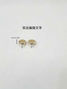 1 Pair Fashionable Luxury Rhinestone Letter Earrings For Women - Multicolor - View 3