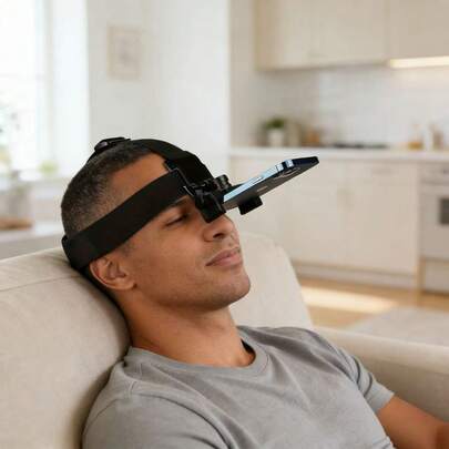 1pc Adjustable Head-Mounted Phone/Camera Holder, Headband Clip Accessory For First-Person POV Video Recording, Live Streaming, Video Editing