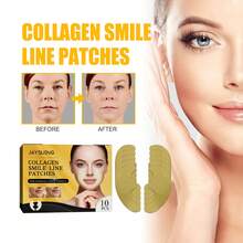 10pcs Collagen Smile Lift Patches, Tighten Skin, Reduce Wrinkles, Smooth Fine Lines - Yellow - View 9