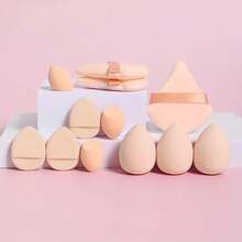 12 Pcs Makeup Sponge Blender Sponges For Liquid, Cream, And Powder, Make Up Sponges For Foundation Powder Puff Face Triangle Face Makeup Puff Wet Dry Dual-Use (Purple) - 膚色12件套裝 - 查看 3