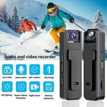 1pc 1080P Full HD Mini-Camera, Portable Digital Video Recorder, With Infrared Night Vision Function, 180-Degree Wide-Angle Lens, Support For TF Card Storage, Support For USB Charging, Equipped With Long-Term Rechargeable Battery, Suitable For All Kinds Of People Shooting Scenes, Outdoor Small Cameras, Suitable For Outdoor Activities Such As Travel And Sports. - Black - View 2