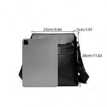 Men's Business Casual Backpack, One Shoulder Messenger Bag, PU Leather Briefcase Backpack, Large Capacity Multi-Compartment - Black - View 2