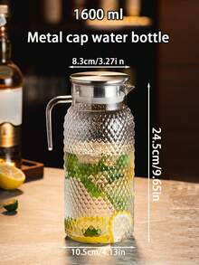 1pc Large Capacity Water Pitcher With Lid And Handle, Hammered Texture, Suitable For Juice, Herbal Tea, Milk, Hot And Cold Beverages, Great For Kitchen, Dining Room, Hotel, Picnic And More - Multicolor - View 14