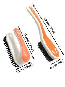 2pcs Shoe Cleaning Brush Set, Multi-Functional Long Handle Scrub Board Brush, Soft Bristles For Household Shoe Cleaning Without Damage - Multicolor - View 4