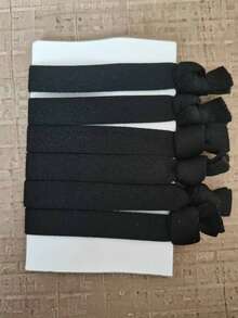 6Pcs/Set Flat Knotted Men Hair Ties Hair Accessories Solid Elastic Hair Bands No Damage Man Bun Hair Tie - Multicolor - View 15