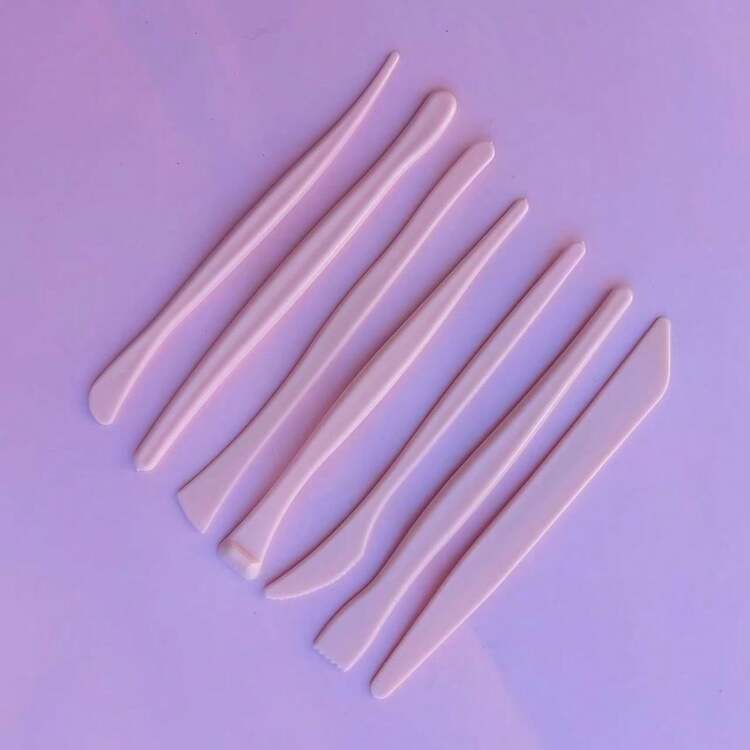 7pcs Plastic Pottery Sculpting Tool Set, Suitable For Carving, Shaping, Detail Finishing - For Clay, Polymer Clay, Ceramic And DIY Crafts - Multicolor - View 9