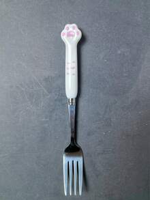 1pc/2pcs/5pcs Stainless Steel Spoon, Fork, Cartoon Cute Long Handle Tableware, Household, Creative, Student, Children Eating Spoon - Silver - View 13