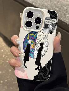 Estuche para teléfono con diseño colorido de telaraña Compatible con estuches para teléfonos   17  16 Pro Max  15 Pro Max  13 y  12 Textura retro resistente a rayones y duradera Un regalo único para familiares, amigos, amantes, novios, novias y el día de San Valentín - Blanco antiguo - Ver 6