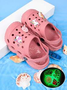 Kids Summer Breathable Luminous Sandals, Unisex - Coral Pink - View 3