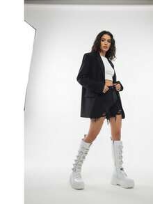 Botas de plataforma con evillas . - Blanco - Ver 5