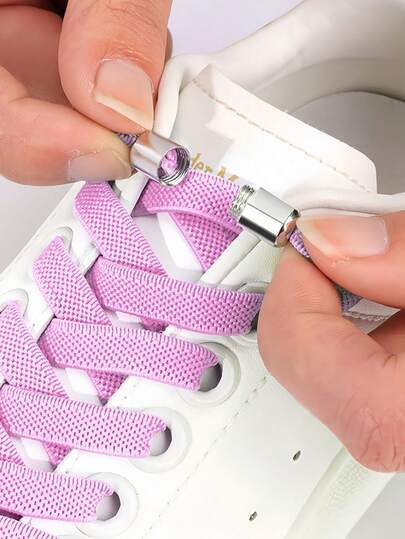 Elastic No-Tie Shoelaces, Flat Shoelaces, Elastic Shoelace Buckle, Suitable For Sports Shoes, Casual Shoes, White Shoes, Basketball Shoes, Running Shoes, Shoe Accessories, Travel Essentials, Back To School Necessities