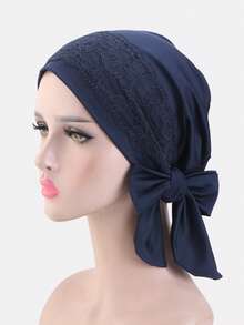 1pc Women Lace Trim Headscarf With Ribbons, Headband Headwrap, Chemo Cap, Suitable For Daily Use - Lace - View 23