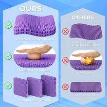 Gel Seat Cushion For Long Sitting, Enlarged & Thickened Patent Design Office Chair Seat Cushion, Breathable Cooling Pads For Chairs, Soft Car Cushions For Wheelchair(Large, Grey) - 灰色 - 查看 6