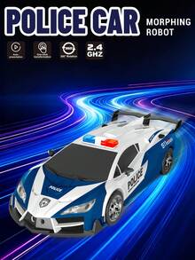 1pc Remote Control Transforming Car, Transforming Robot Toy With Remote Controller, 360° Drifting, Dynamic Lighting, Plastic Material, Button Control, Battery Powered, Suitable As Cool Christmas And Halloween Gift. 2.4Ghz Remote Control Car, One-Key Auto Transformation Robot, With Lights LED Lighting, One-Key Transformation And 360° Rotation Drift, Transforming Toy For Children 5-6-7-9+ Years Old Boys/Girls, A Birthday Surprise Gift And Christmas Gift - Multicolor - View 6