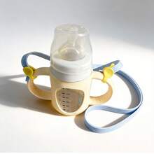 1 Set Bottle Handle - Silicone Bottle Handles With Strap, Silicone Protective Cover For Glass Bottles, Silicone Bottle Sleeve With Strap, Portable Baby Cup Holder, Strap Bottle Rack, Compatible With 5cm-7.5cm Diameter Bottles, Wide Mouth & Large Caliber Bottles & Cups - Champagne - View 5