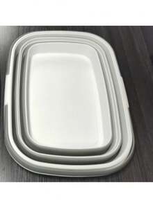 1 pieza Cesta de picnic para exteriores, caja de almacenamiento plegable multifuncional: diseño portátil de gran capacidad + tapa a prueba de polvo, organizador de aperitivos/frutas, cesta de utilidad portátil para el hogar y exteriores, cubo de pesca plegable gris, cubo de trapeador plegable multifuncional | Cubo de almacenamiento | Cubo de pesca | Para exteriores, diseño compacto adecuado para el hogar y el camping, accesorio de mesa de picnic - Multicolor - Ver 13