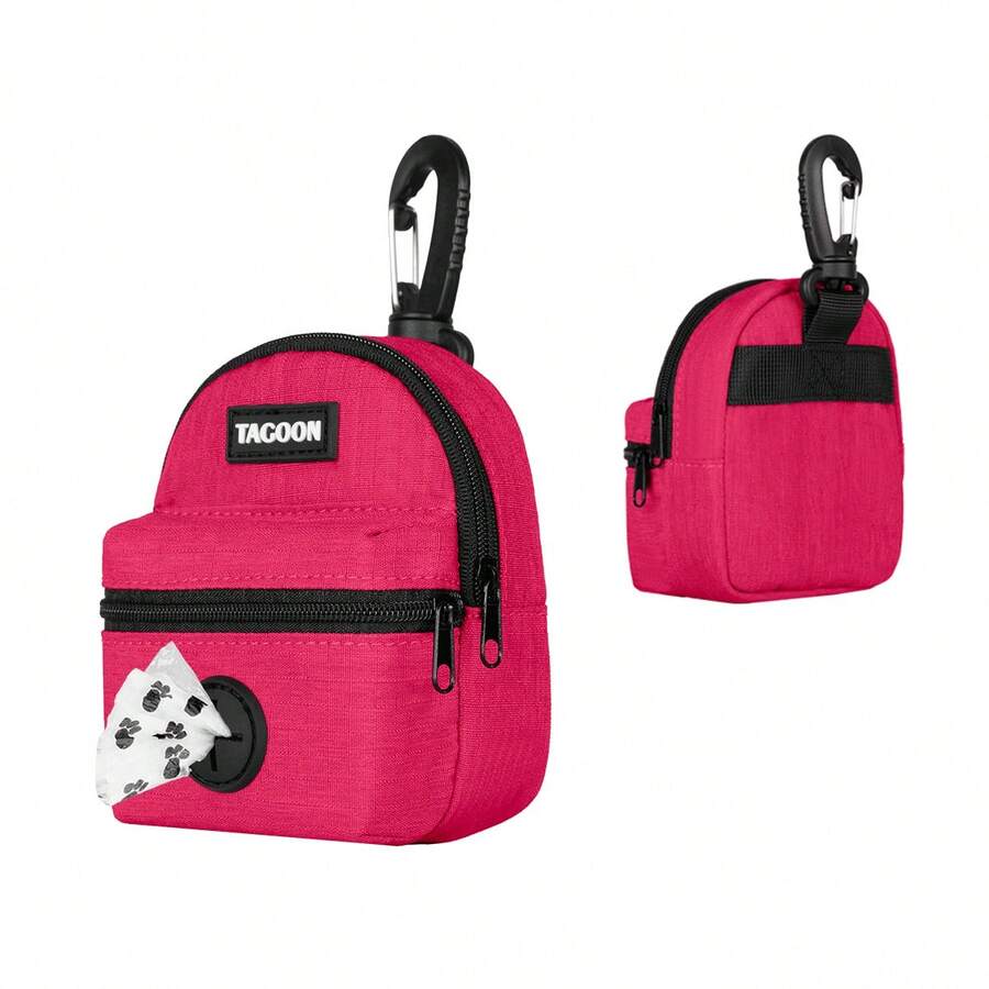 狗狗零食袋，狗狗便便袋收纳器，适用于牵引绳，带内袋的宠物零食容器，小型犬用品，非常适合训练和散步，免提式狗狗便便袋分发器，狗狗旅行配件 - 彩色 - 查看 1