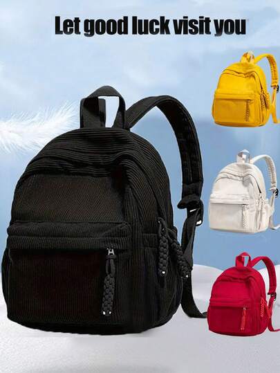 Mochila escolar - Nueva mochila de mezclilla ligera de estilo sencillo para mujer en edición coreana de otoño-invierno - Estilo japonés casual - Mochila de mezclilla a rayas para estudiantes universitarios - Diseño versátil