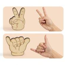1 Set Wooden Hand Gesture Puzzle Game, Suitable For Children 3+ Years Old, Interactive Competitive Toy To Train Hand-Eye Coordination And Reaction Skills - Finger Puzzle - View 5