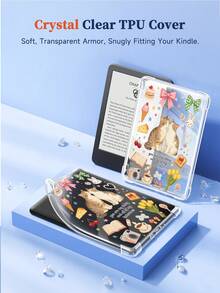 Ayotu 1pc Cartoon Cat & Rabbit Transparent Soft Silicone Full Body Protective Case For IPad 11th Gen/IPad 10/IPad 9/IPad Air 7th 11-Inch/IPad Air 5th/Kindle Paperwhite 11th/Kobo Libra Colour/Kindle 6-Inch - Multicolor - View 10