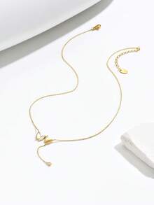 1件时尚蝴蝶锆石吊坠项链，精致流苏设计锁骨链饰品，适合女士宴会、派对、节日和日常佩戴 - 項鍊 - 查看 8