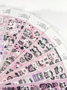 1PC Ins Style Popular Laser Cute Cartoon Animal Stickers DIY Cute Bunny Journal Decoration Stickers CCD Phone Case Tablet Water Cup Decoration Stickers Multiple Styles To Choose From - Multicolor - View 2