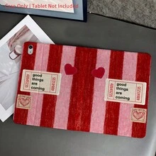 1 Pc Retro Stripe & Positive Quote Protective Tablet Case - Ideal For Sweet & Optimistic Style Enthusiasts With Pen Holder Compatible With IPad 10.9/10.2/ Air 5th Gen/Pro11/10th/9.7/Air 2/IPad (7th Gen)/ IPad (8th Gen)/IPad Air 4/5/IPad Pro 11/IPad 10th Generation 10.9-Inch 2022 Smart Case/IPad Air 13(M3 2025)/IPad Air 11(M3 2025)/IPad Air 11(M3 2025)/IPad 11(A16 2025)/Galaxy Tab S10+/S9/A9, Auto Sleep/Wake Function - Multicolor - View 4