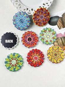 1件复古可爱土耳其风格花卉对称几何图案浮雕陶瓷材质，适用于家居装饰、冰箱贴、白板贴、旅行纪念品以及节日/生日礼物。 - 花朵冰箱貼 - 查看 5