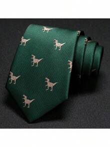 3pcs Animal Print Neckties, Suitable For Suit Jackets - Navy Blue - View 8