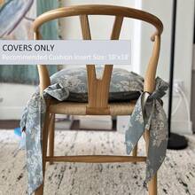 Korean Made Chair Pad Slipcover 17.5'x17.5' Chair Cushion Cover Ties With Ruffle Farmhouse Decor Covers Only, Gift For Mom(Mint Floral) - As - View 6