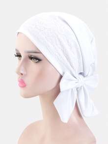 1pc Women Lace Trim Headscarf With Ribbons, Headband Headwrap, Chemo Cap, Suitable For Daily Use - Lace - View 27