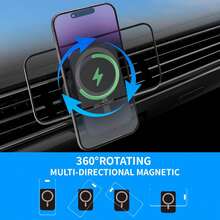 FCV 15W MagSafe Wireless Car Charger, Portable USB-C Power Supply, Hands-Free Operation, Wireless Charging Function Without Battery Required, Compatible With IPhone Air 17 Pro Max 16 15 14 13 12 And Galaxy, Android Devices - Style 1 - View 6