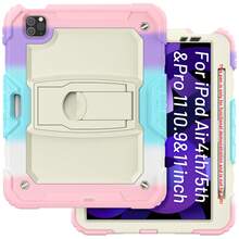 适用于 iPad (A16) 第 11 代/Air11/Air13 M3 (2025) 第 9/8/7 代 (2021/2020/2019) 的重型防震保护壳，坚固耐用的硬壳保护套，内置支架，适用于 10.2 英寸 iPad 2021/2020/2019。 - 迷彩粉紅 - 查看 14
