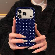 GIIPPA 1个海军蓝底白色波点手机壳，兼容 15/14/13；1个时尚棕色波点手机壳，兼容 15/14/13 Pro Max/Plus；防震全方位保护；纤薄贴合设计；适合女性和女孩；货号：35460；也兼容 17 Air。 - 藍色 - 查看 5