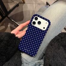 GIIPPA 1个海军蓝底白色波点手机壳，兼容 15/14/13；1个时尚棕色波点手机壳，兼容 15/14/13 Pro Max/Plus；防震全方位保护；纤薄贴合设计；适合女性和女孩；货号：35460；也兼容 17 Air。 - 藍色 - 查看 4