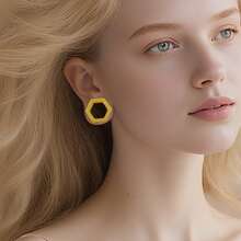 12pcs/8pcs Thin Polygon Punk Style 8-19mm PLA Ear Gauges, Simple & Fashionable Personalized Ear Plugs Piercing Jewelry Women New - 4 Pairs (yellow/pink/white/purple) - View 4